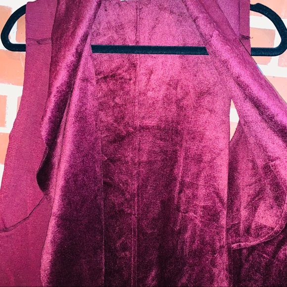 ALTAR’D STATE | Wine Red Faux Fur Cardigan Vest - Picture 5 of 6